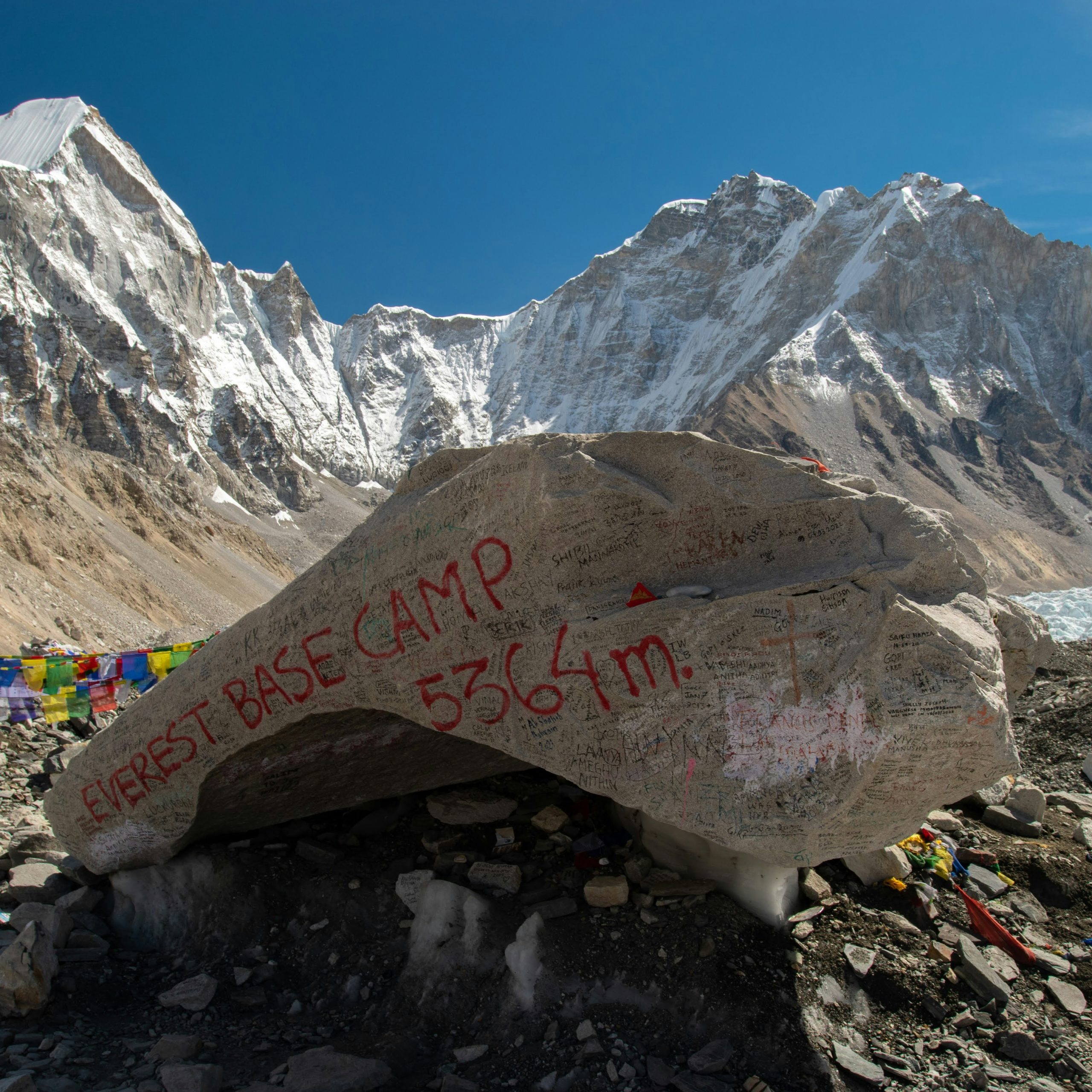 Day 8 Lobuche to Gorakshep (5,164m/ 16,942ft) to Everest Base Camp (5,364m/ 17,598ft) and return to Gorakshep: 8 to 9 hours